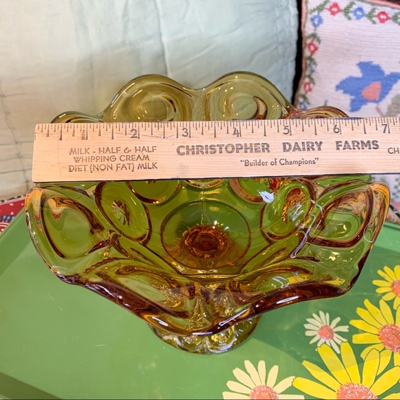 Amber Glass Compote - Picture 5 of 8